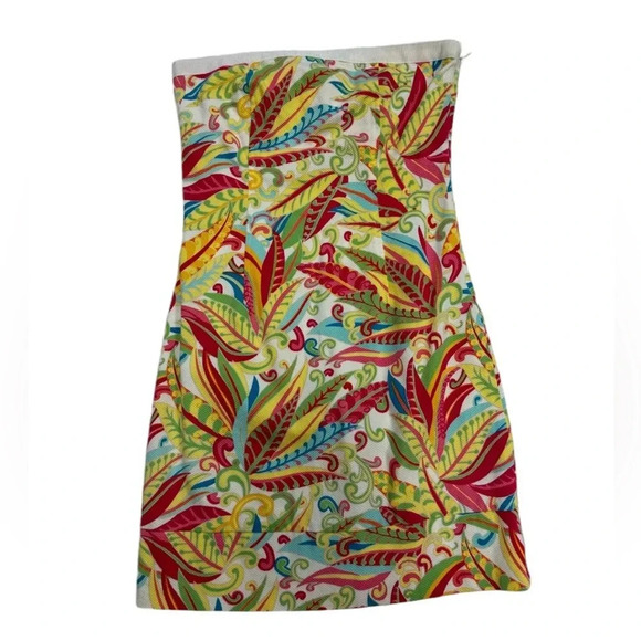 Tommy Hilfiger Tropical Floral Mini Strapless Dress Multicoloured Size 2 - Picture 5 of 8